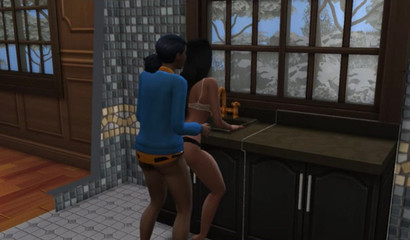 A red-haired lesbian with a strap-on fucks a dark-haired Pocahontas