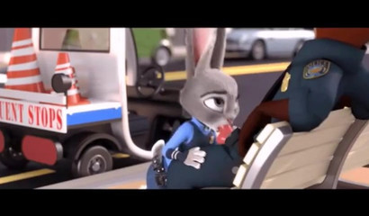 Police bunny Judy Hops sucks on the street from a partner in a XXX cartoon