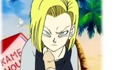 Oral sex in the first person with a blonde Android 18 from the cartoon Dragon Ball Z