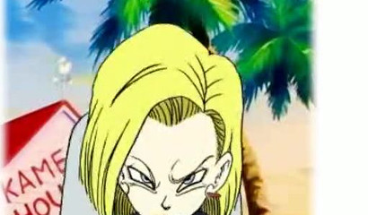 Oral sex in the first person with a blonde Android 18 from the cartoon Dragon Ball Z