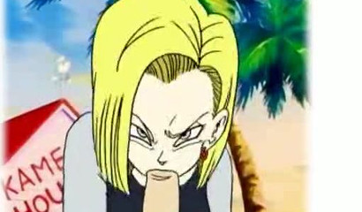 410px x 240px - Oral sex in the first person with a blonde Android 18 from the cartoon  Dragon Ball