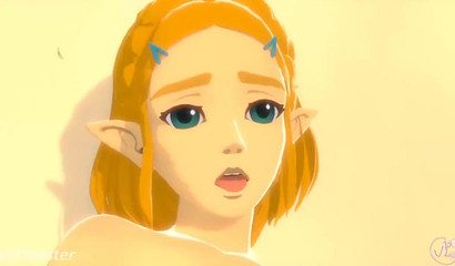 Naughty Princess Zelda polishing her cunny behind the wall