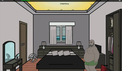 Horny fat black uncle traps and toys with nephew's big cock