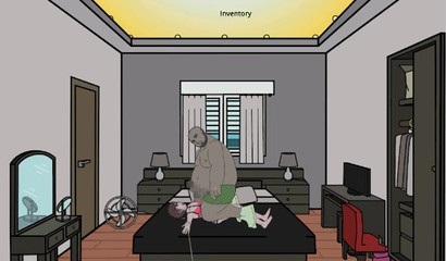 Horny fat black uncle traps and toys with nephew's big cock