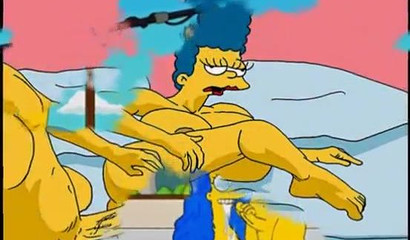 Busty cartoon milf hottie Marge jumping on big cocks
