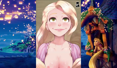 Eager and petite blonde Rapunzel tries everything in compilation