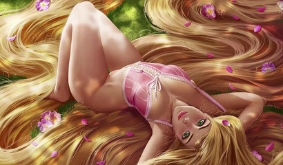 Eager and petite blonde Rapunzel tries everything in compilation
