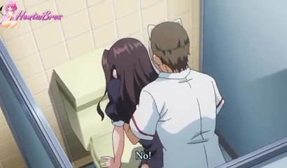 Busty hentai teacher lets her students creampie her holes in school