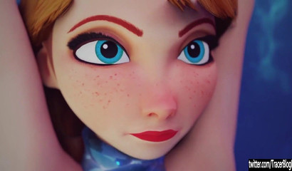 Kinky 3D blonde Elsa teasing young redhead Anna's holes