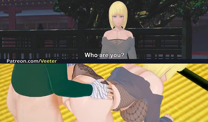 Slutty hentai Anime girls please a big cock in a harem