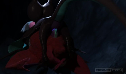Lustful 3D Pokemon bat drilling horny dragon in a cave