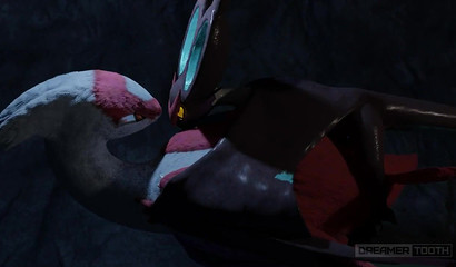 Lustful 3D Pokemon bat drilling horny dragon in a cave