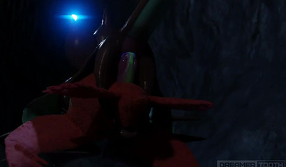 Lustful 3D Pokemon bat drilling horny dragon in a cave