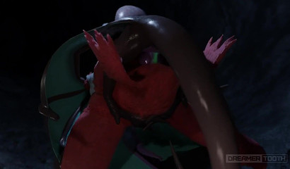 Lustful 3D Pokemon bat drilling horny dragon in a cave