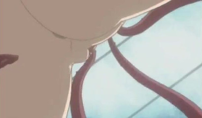 Gorgeous blonde hentai hottie takes huge tentacles in her holes