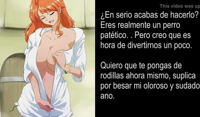 Gorgeous redhead anime milf Nami creampied after rough banging