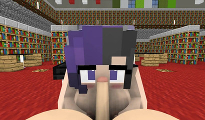 Непослушную девушку из Minecraft 3D деревенские жители оттрахали в задницу в библиотеке