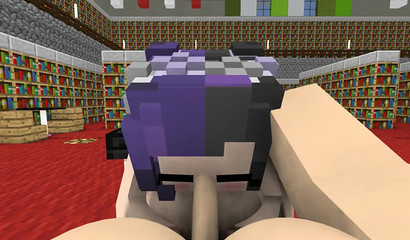 Непослушную девушку из Minecraft 3D деревенские жители оттрахали в задницу в библиотеке