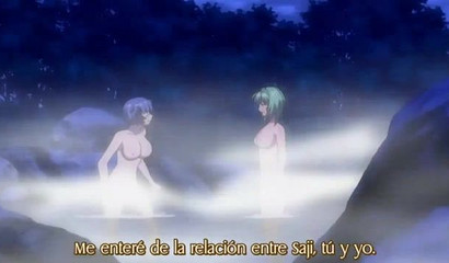 Kinky schoolgirl lezzie fingering petite blue-haired anime chick