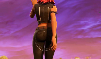 Busty 3D redhead Calamity shows off her juicy curves