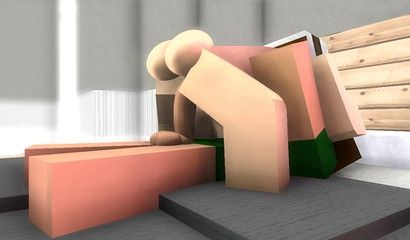 Horny and busty Minecraft 3D hottie riding big cock