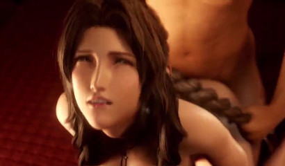 Cute 3D brunette hottie Aerith Gainsborough pounded from behind