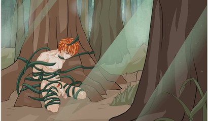 Hunky redhead anime stud deepthroating monster cock for new master