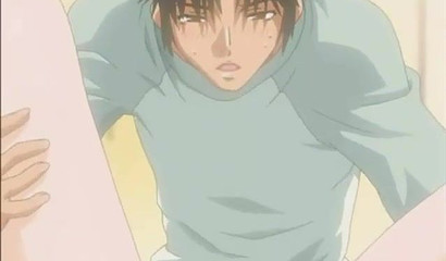 Flirty gay white-haired anime stud seduced nerdy Yaoi