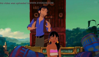 Gorgeous tanned cartoon hottie seduced horny traveler