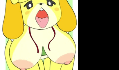 Curvy cartoon Animal Crossing furry Isabelle Shizue drilling her pussy