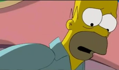 Naughty cartoon wife Marge Simpson milking Homer's dick