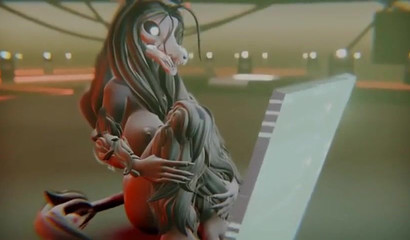 Busty 3D furry monster chick riding big human dick