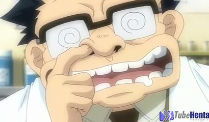 Horny hentai lesbian nurse pounding her pussy in the office