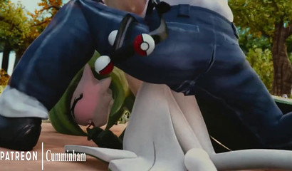 Seductive green Pokemon hottie Gardevoir pounded hard in missionary