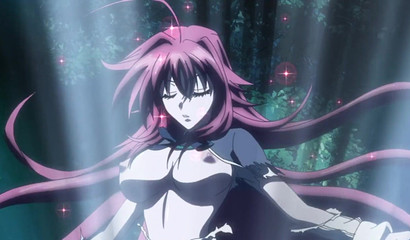 Kinky and busty hentai schoolgirls showing their wet panties