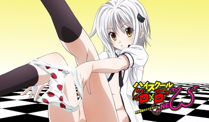 Kinky and busty hentai schoolgirls showing their wet panties