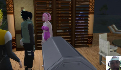 Busty 3D cutie Hinata milked Kakashi's big cock on the beach