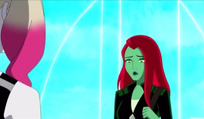 Lovely cartoon hottie Poison Ivy sharing a bed with sexy Harley Quinn