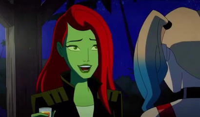 Lovely cartoon hottie Poison Ivy sharing a bed with sexy Harley Quinn