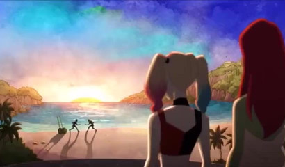 Lovely cartoon hottie Poison Ivy sharing a bed with sexy Harley Quinn