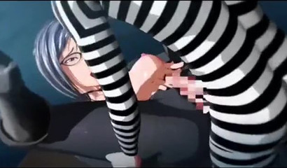 Kinky blue-haired 3D hentai sweetie drilled hard from behind