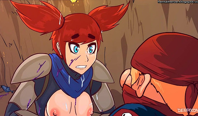 Slutty anime hotties can't stop cumming on missions