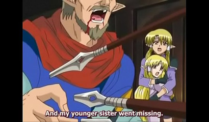 Beautiful anime blonde elf hottie forced to fuck the king