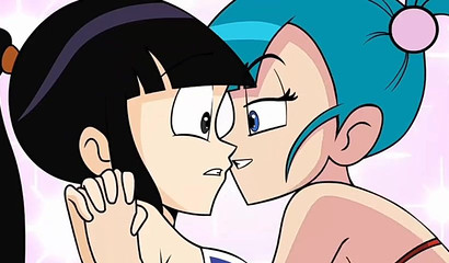 Kinky blue-haired cartoon Bulma seduced and banged shy Chichi