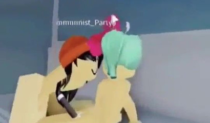 Naughty and horny Roblox cuties stroking each other's cunts