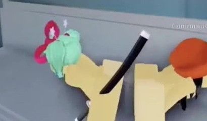 Naughty and horny Roblox cuties stroking each other's cunts