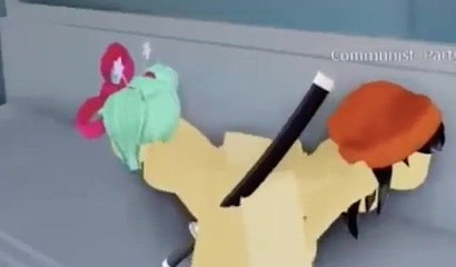 Naughty and horny Roblox cuties stroking each other's cunts