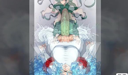 Stunning cartoon green-haired Tatsumaki porked hard from behind