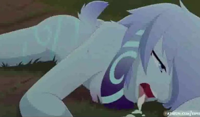 Beautiful and curvy furry hottie creampied in a rough threesome