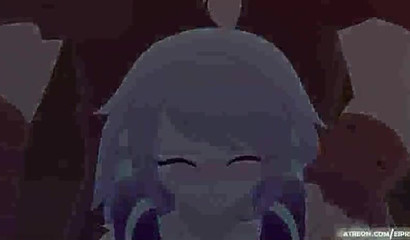 Beautiful and curvy furry hottie creampied in a rough threesome